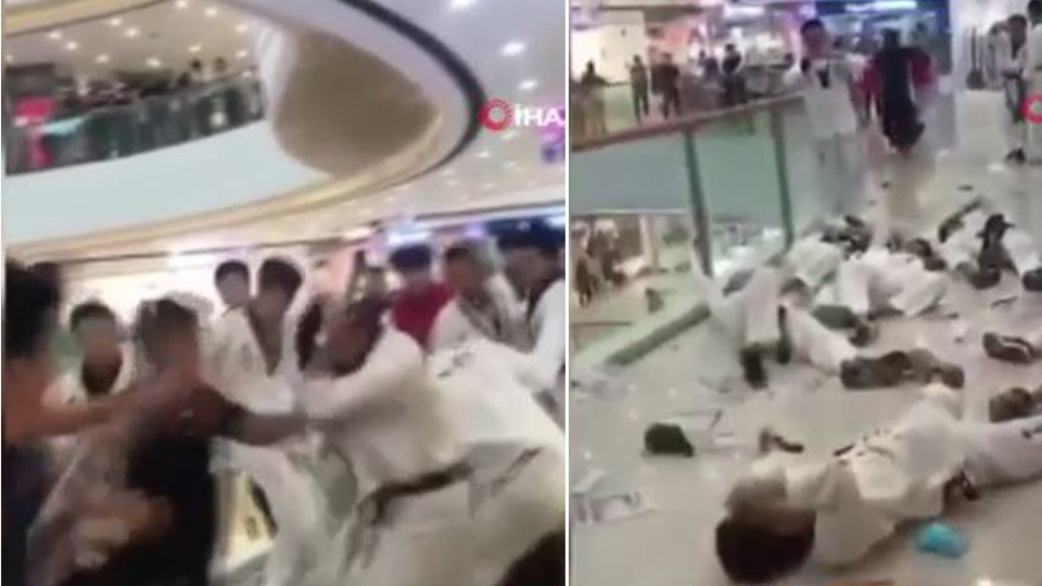 AVM'de tekvandocular kavga etti!