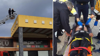 Atladı kurtuldu kendini bıçakladı!