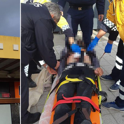 Atladı kurtuldu kendini bıçakladı!