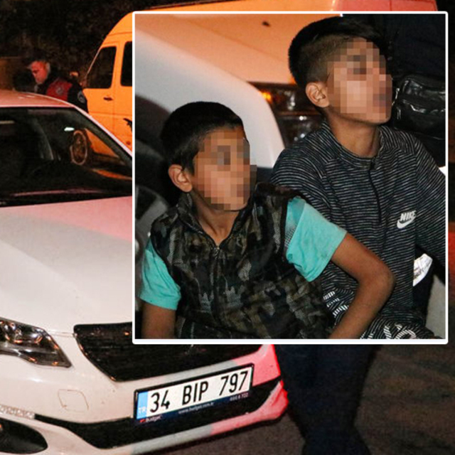 İki çocuk çalışan otomobili çaldı!