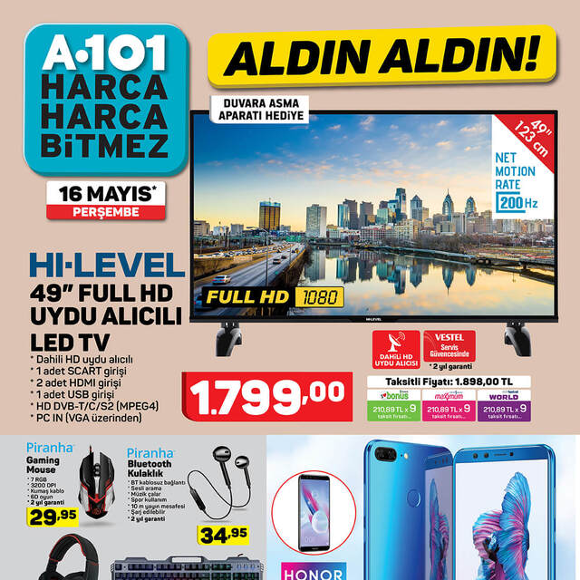 A101 aktüel ürünler kataloğu 16 Mayıs!