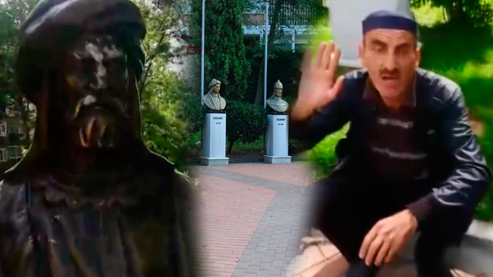 Maçka Parkı'ndaki heykellere baltalı saldırı!