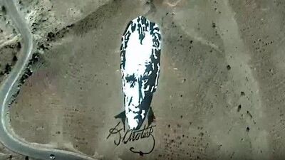 Uzaydan görülen Atatürk portresi!