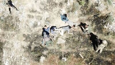 İşte 4 teröristin teslim olma anı!