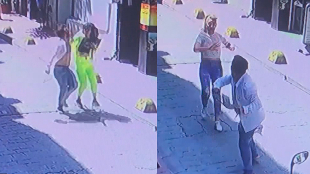 Beyoğlu'nda 2 kadına korkunç saldırı kamerada!
