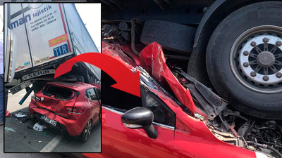 Otomobil TIR'ın altına girdi! 3 yaralı