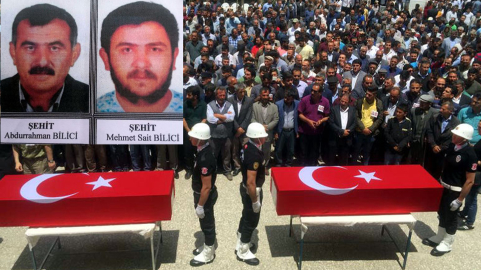 Teröristlerin katlettiği işçilere veda