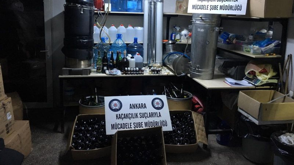 Ankara'da sahte alkol operasyonu