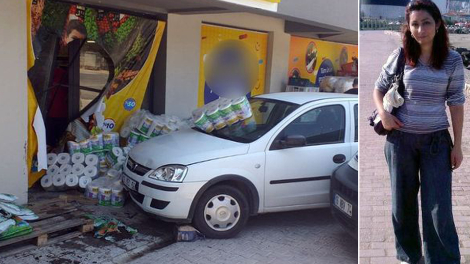 Dehşet! Markete otomobille girdi!