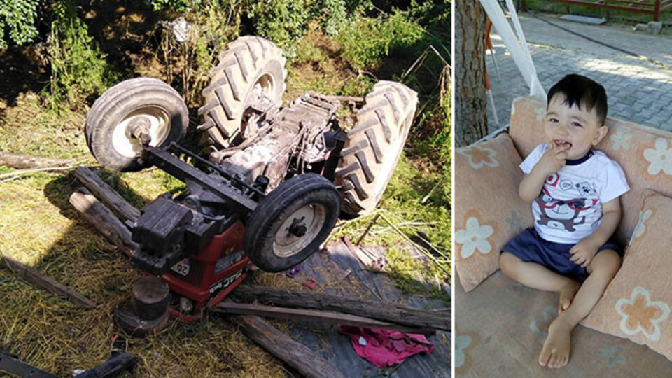 Üzerinde oynadıkları traktör devrildi, Enes öldü, Ada yaralandı