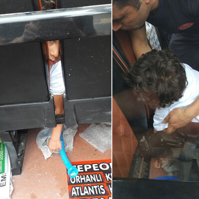 Minibüsü bu halde itfaiyeye çekti! Ekipler şaştı kaldı