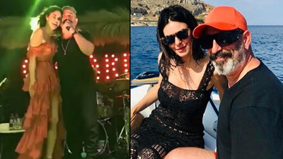 Sevgilisini sahnede yalnız bırakmadı