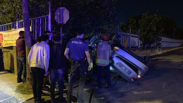 Takla atan otomobil duvara çarptı: 1 ölü