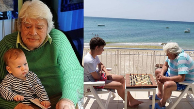 "Torunumla satranç keyfi"