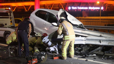 Hurdaya dönen otomobilden mucize kurtuluş