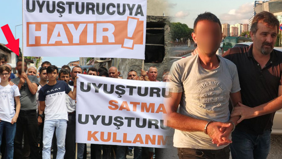 Cenazede pankart taşıdı, üzerinden çıktı