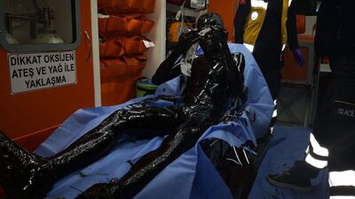 Kediyi kurtarmak için fuel-oil dolu kuyuya girdi