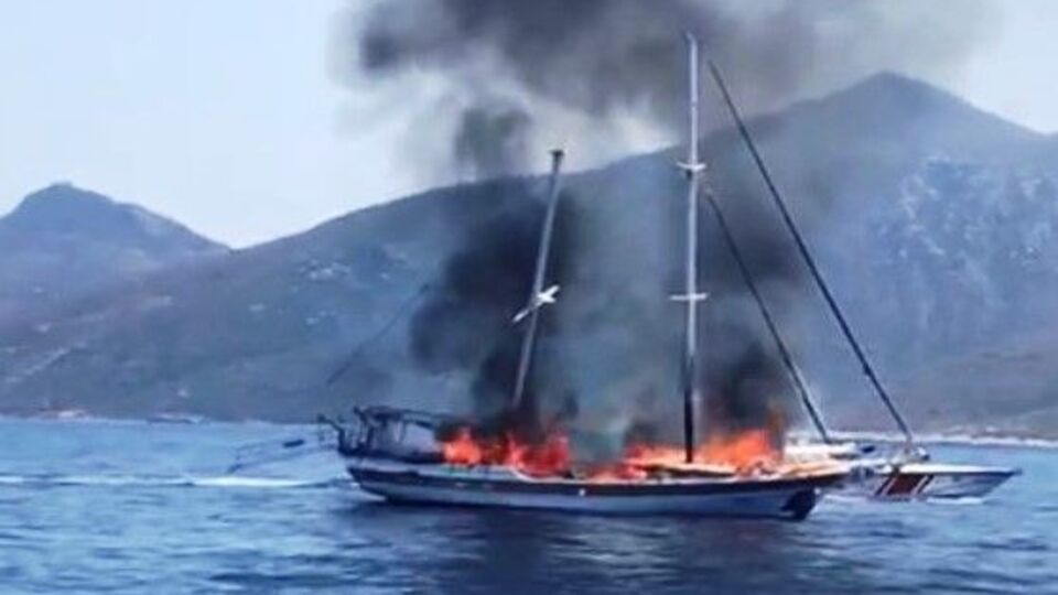 Tekne yangınında faciadan dönüldü!