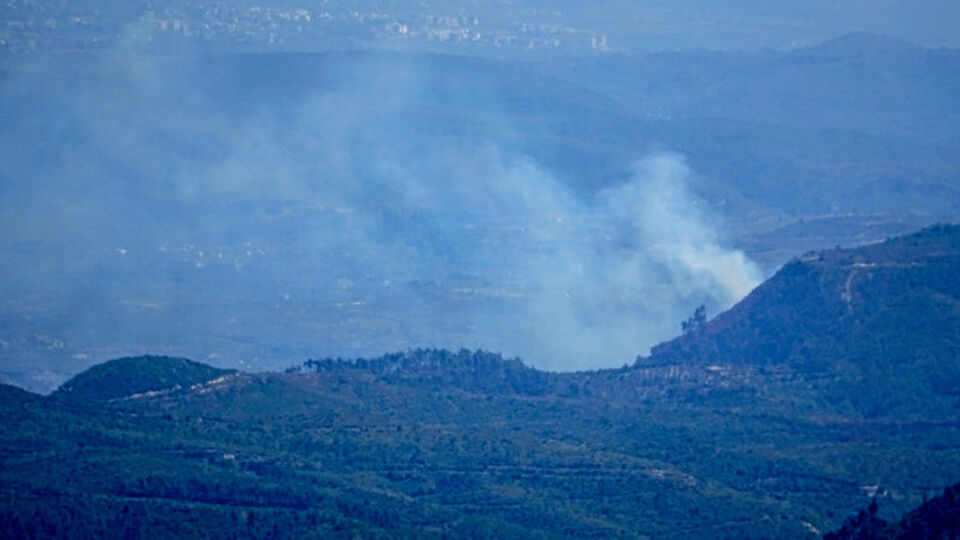 Hatay-Suriye sınırında orman yangını