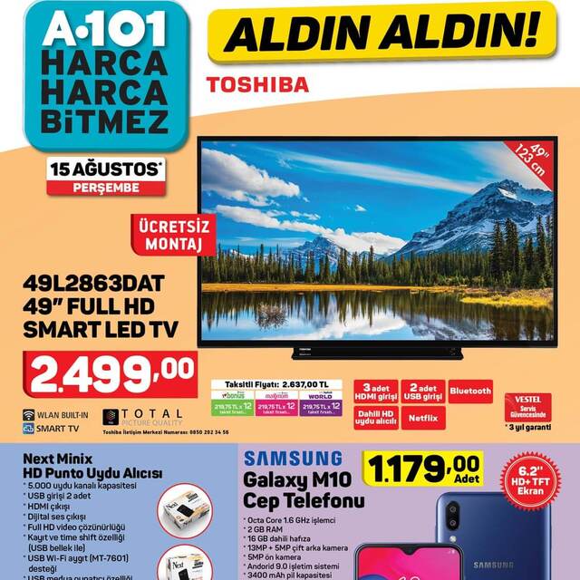 A101 15 Ağustos Aktüel ürünler kataloğu 2019!