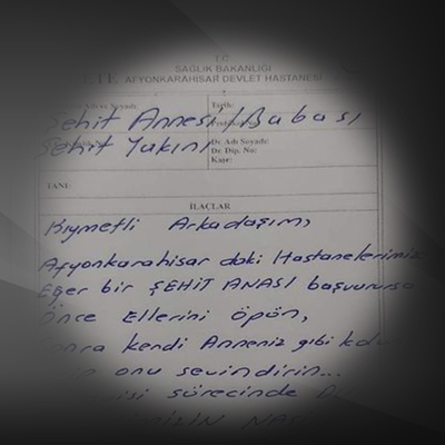 Şehit annesine yazdığı reçete gözyaşlarına boğdu!