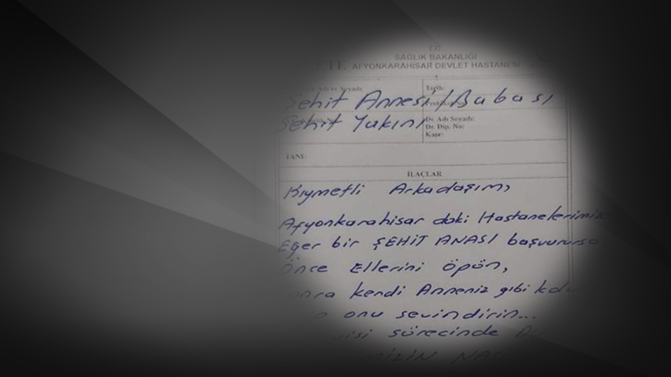 Şehit annesine yazdığı reçete gözyaşlarına boğdu!