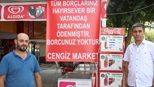 Mahallenin tüm borcunu ödedi!