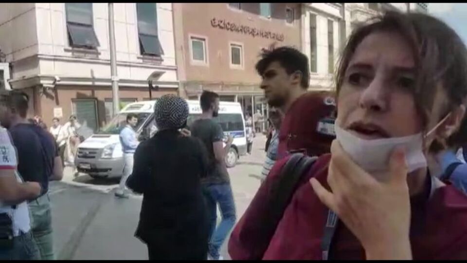 Hastane bahçesinde korku dolu anlar!