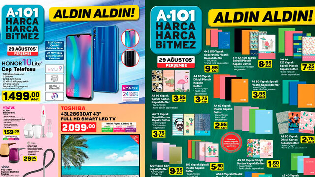 A101 29 Ağustos kırtasiye ve aktüel ürünler