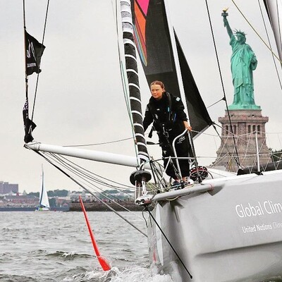 'Minyatür Viking' Greta Amerika’ya vardı ama yolculuk maalesef karbonsuz değil