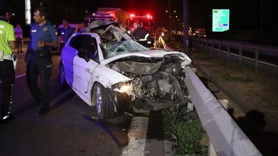 TEM'de makas atan otomobil TIR'a çarptı!