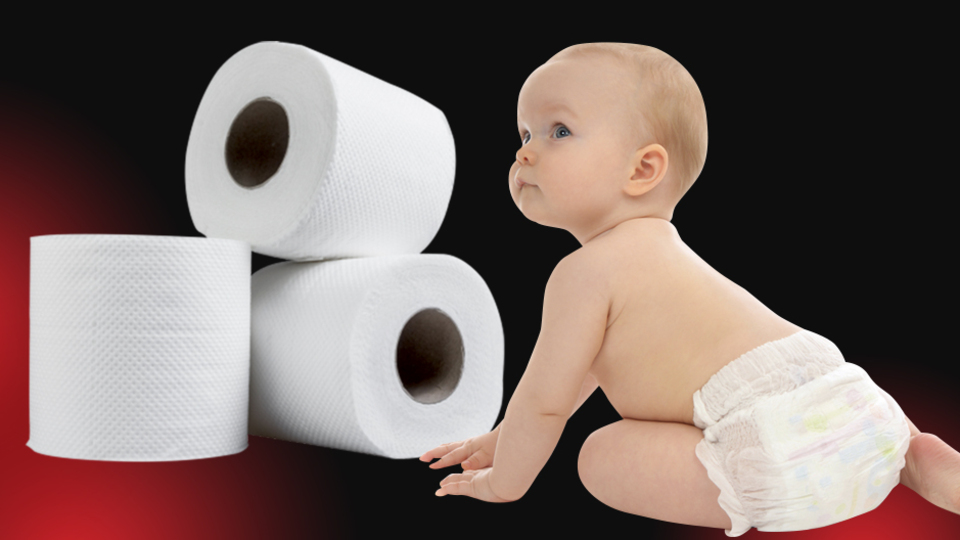Tuvalet kağıtları ve kullan at bebek bezlerine dikkat!