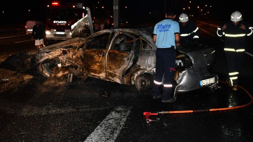 3 kişilik ailenin aracı alev aldı! Nefesler tutuldu!