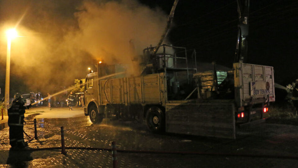 Aydın'da kamyon kasasında patlama: 5 işçi yaralı
