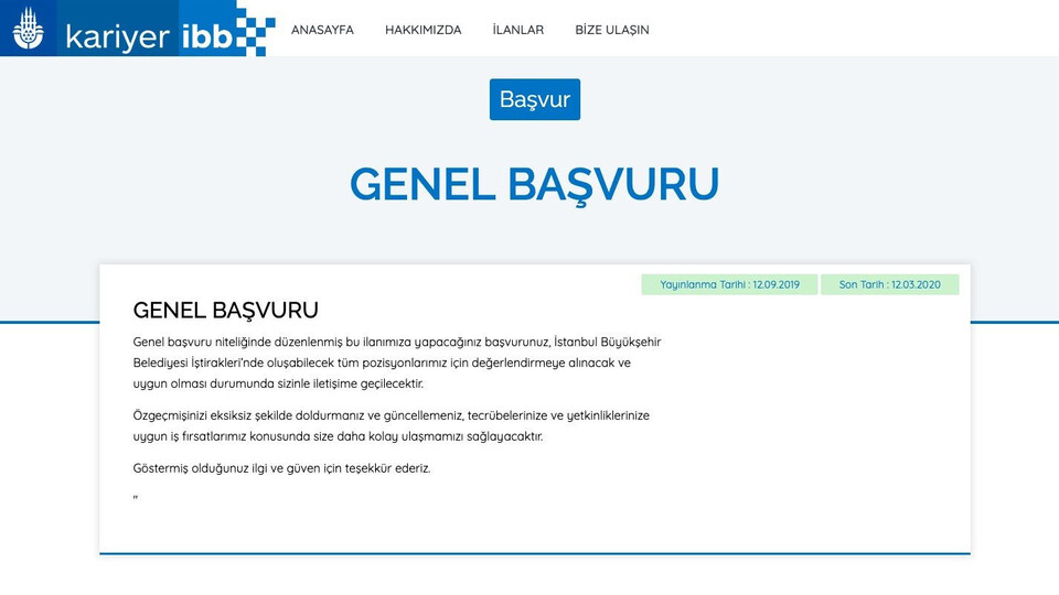 İBB iş başvuruları başladı...