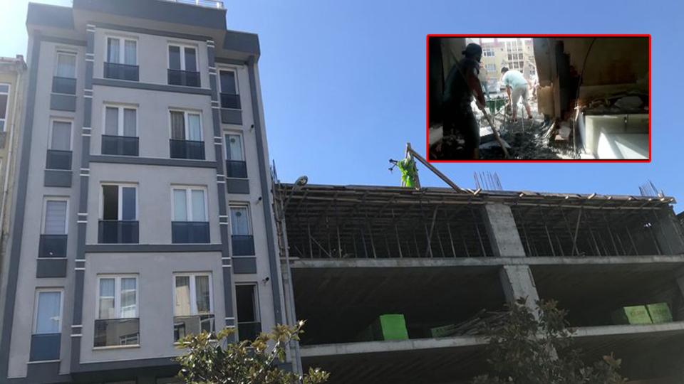 Betonu yan dairenin salonuna döktü!