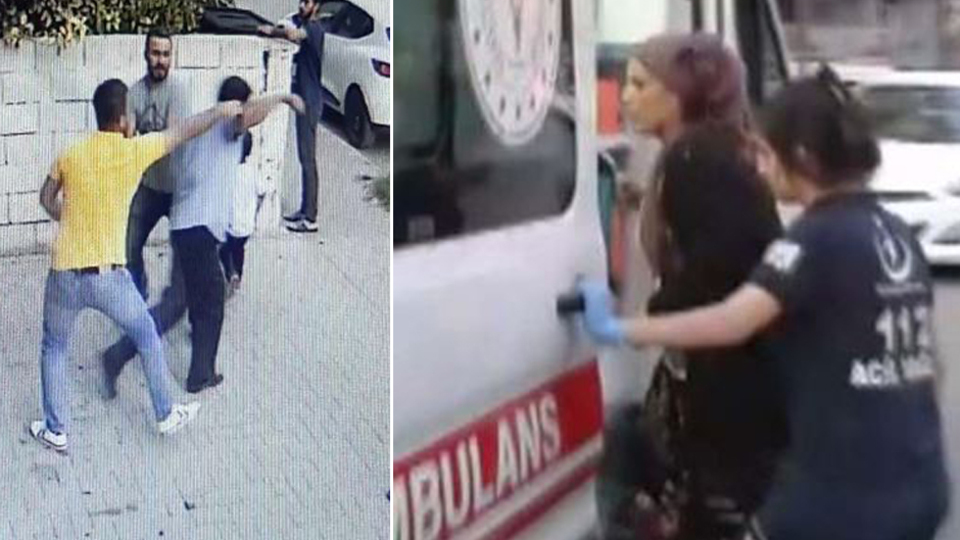 4 aylık hamile eşini sokakta dövdü!