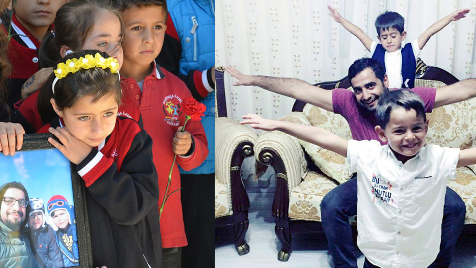 Minik Emre babasının kucağında uğurlandı