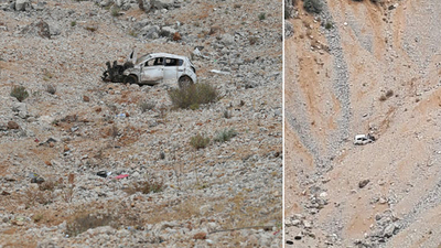 150 metre yuvarlanan araçtan sağ çıktılar!