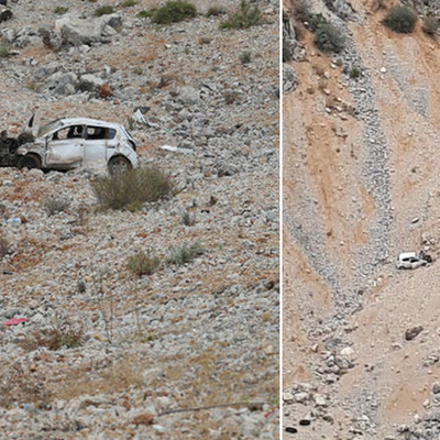 150 metre yuvarlanan araçtan sağ çıktılar!