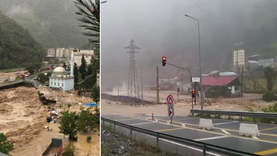 Artvin'in Borçka ilçesinde sel!