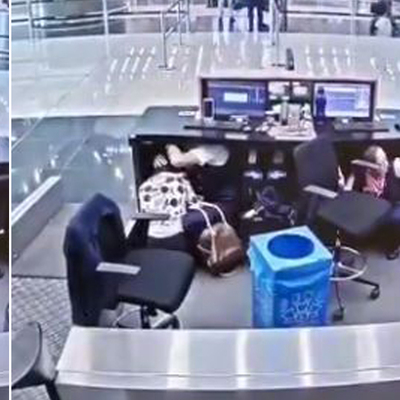 Depremde kadın yolcuyu korumaya aldı!