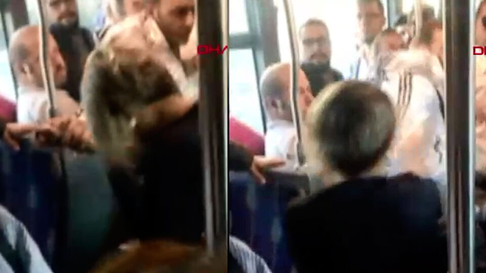 Metrobüste olay! Kadın yolcu yumruk attı