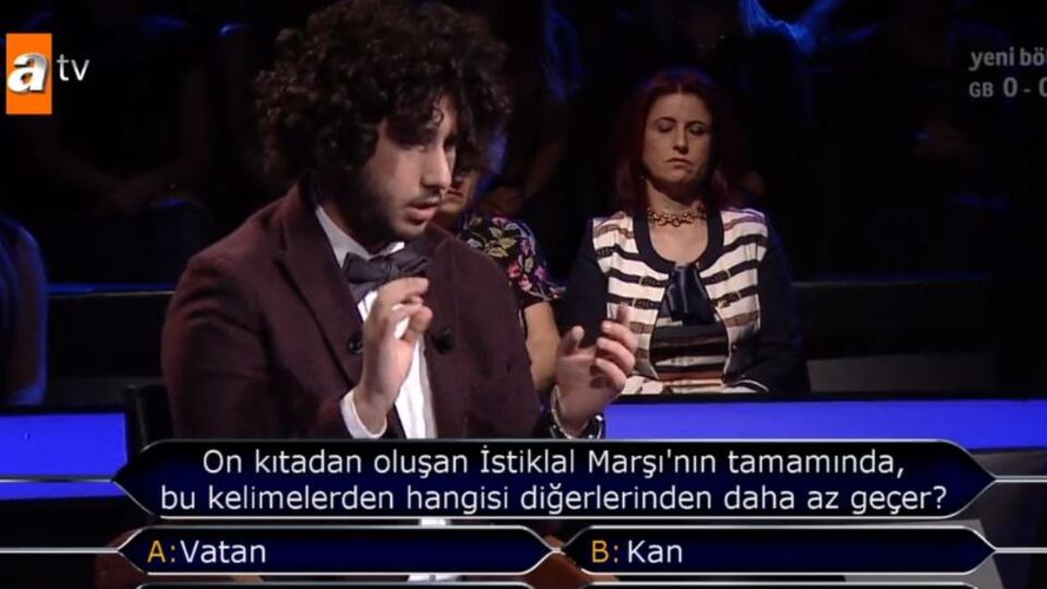 İstiklal Marşı'nın tamamında en az geçen kelime nedir?