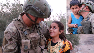 Mehmetçik çocukları sevindirdi yaşlıları kucakladı!