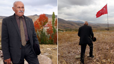 Tehditlere rağmen 35 yıldır Türk bayrağını dalgalandırıyor!