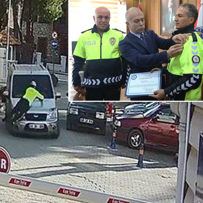 Şüpheliyi 2 km kovalayan polise ödül!