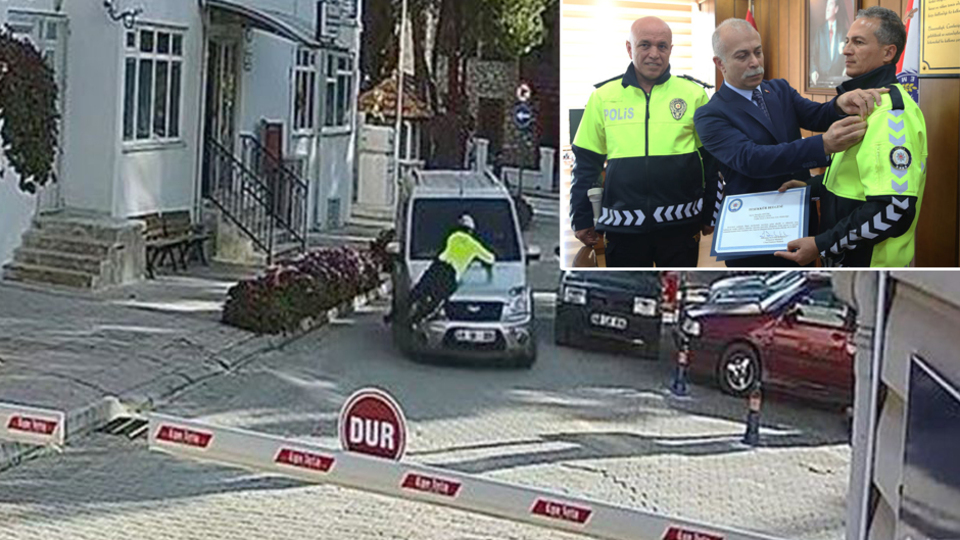 Şüpheliyi 2 km kovalayan polise ödül!