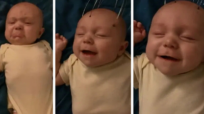 Bebeğin masaj keyfini milyonlar izledi