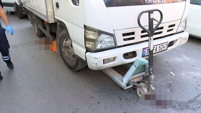 Kamyonetin alında kaldı